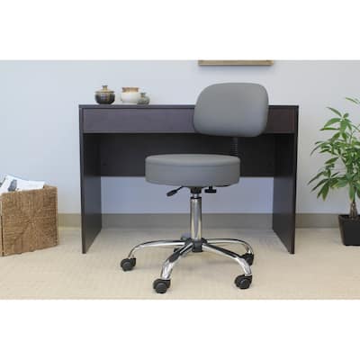 Boss Be Well Antimicrobial Vinyl Medi-Spa Adjustable Stool with Back