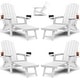 preview thumbnail 60 of 78, WINSOON All Weather HIPS Folding Adirondack Chair with Ottoman, 5-Gear Adjustable Backrest and Retractable Ottoman Set of 4 White x4