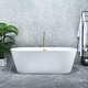 preview thumbnail 19 of 33, Altair Kaprun Flatbottom Freestanding Acrylic Soaking Bathtub in Glossy White with Drain and Overflow