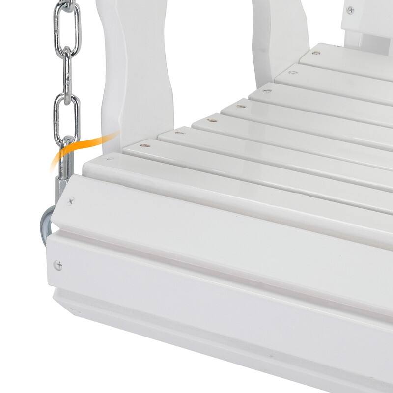 2.2ft white with cup holder and 5mm chain, regular single wooden swing 440lbs