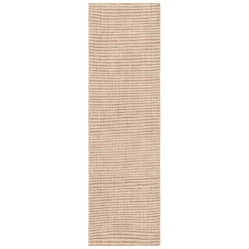 SAFAVIEH Handmade Himalaya Chrysanthemum Solid Wool Rug - 2'3" x 8' Runner - Beige