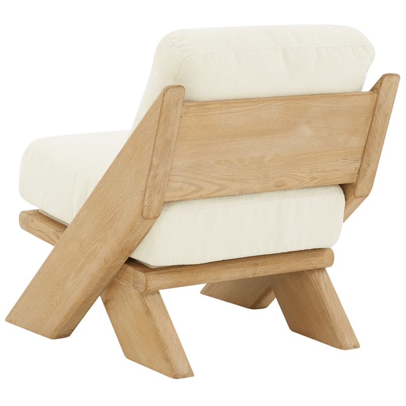 SAFAVIEH Couture Nessie Solid Wood Frame Cushioned Accent Chair (Fully Assembled) - 26.8 In. W x 31.5 In. D x 31.5 In. H