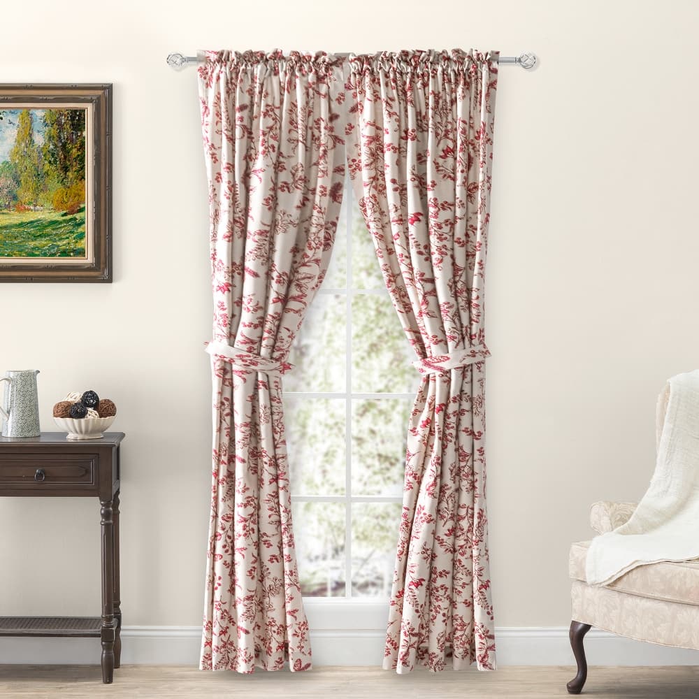 Waverly Gardens Tailored Panel Pair with tiebacks or Tailored Valance