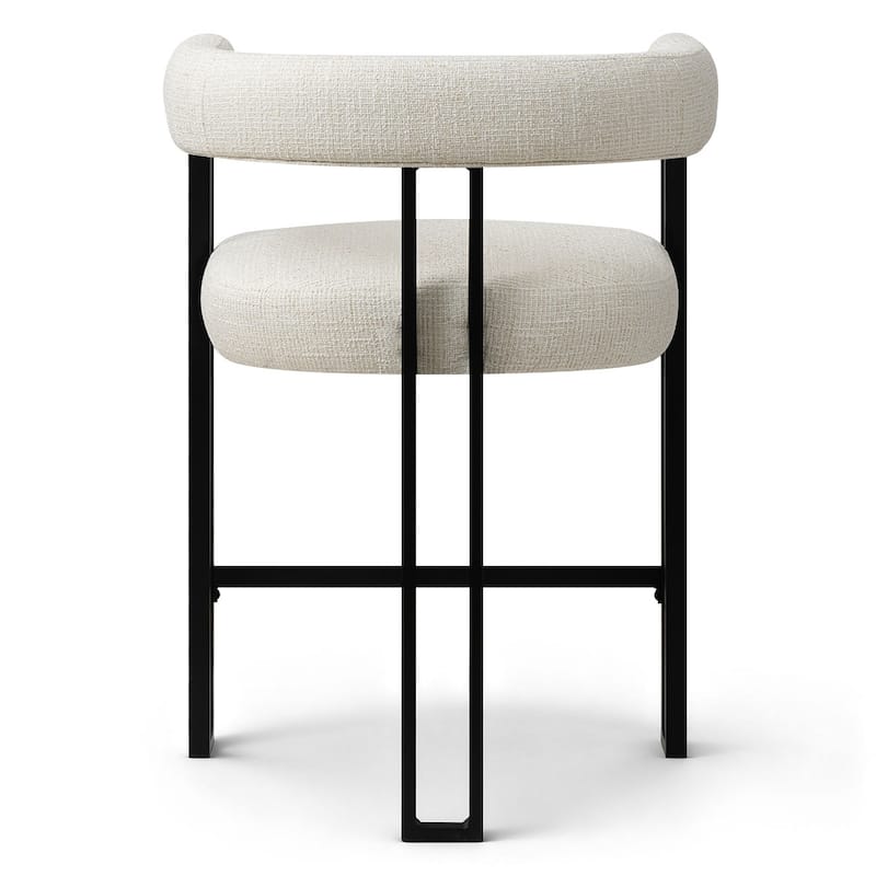 24" Seat Height Upholstered Tweed Solid Back Counter Stool(Set of 4) - Set of 4