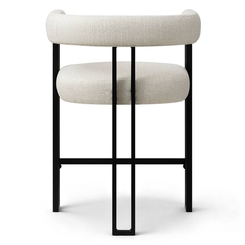 25" Seat Height Upholstered Tweed Black Matel Counter Stool