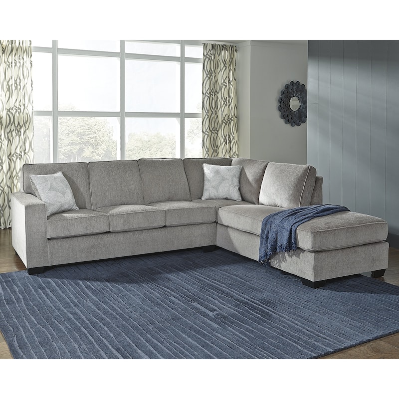Signature Design by Ashley Altari Gray 2-Piece Sectional with Chaise - 110"W x 90"D x 37"H