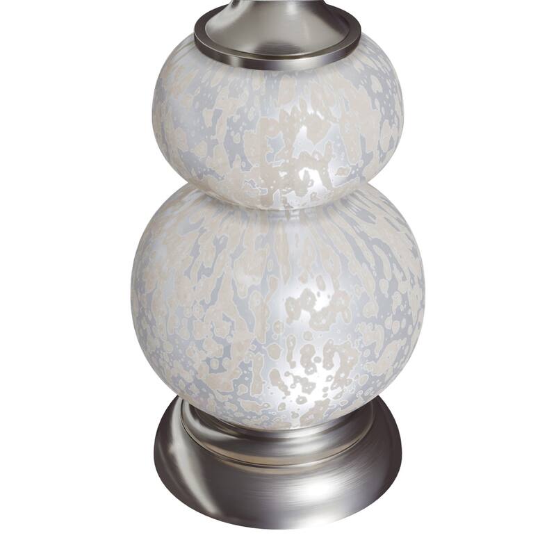 Belle 20.75" Wrinkle Glass Accent Lamp with Linen Shade (Set of 2)