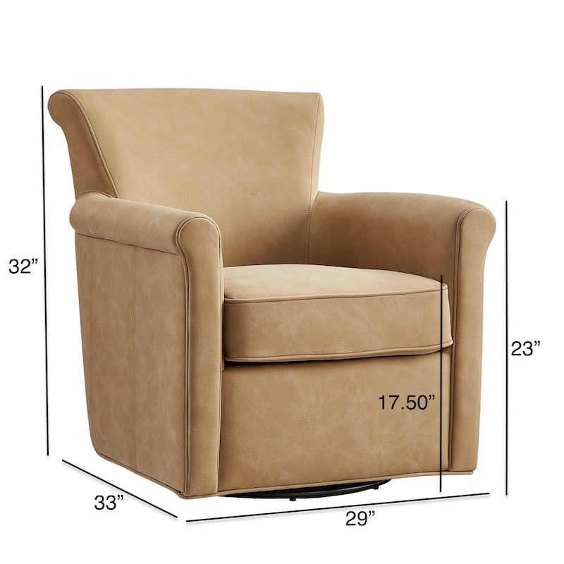 Whitby Faux Leather Swivel Accent Chair
