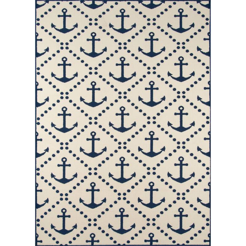 Momeni Baja Anchors Indoor Outdoor Rug - 3'11" x 5'7" - Ivory
