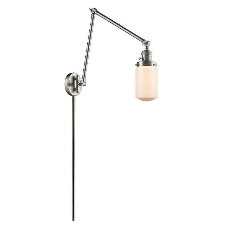 Innovations Lighting Dover 31" Tall Bathroom Sconce - Brushed Satin Nickel / Matte White Cased
