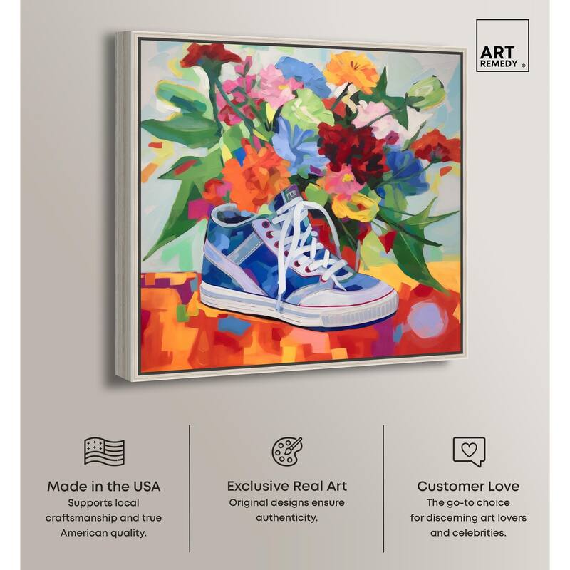 Colorful Sneaker Bouquet Canvas by Art Remedy