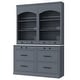 preview thumbnail 7 of 16, 83.7" Modern Tall Pantry Cabinet Set of 2 with Faux Marble Tops & Drawers