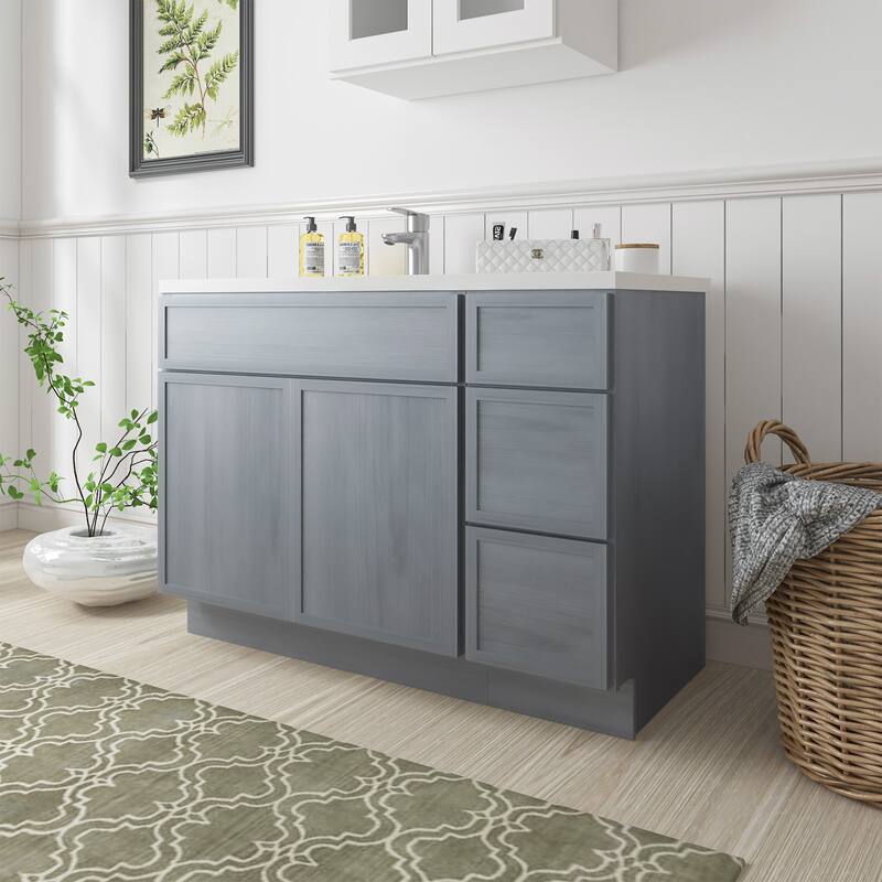 Vanity Art 45" Birch Freestanding Bathroom Vanity Cabinet without Top