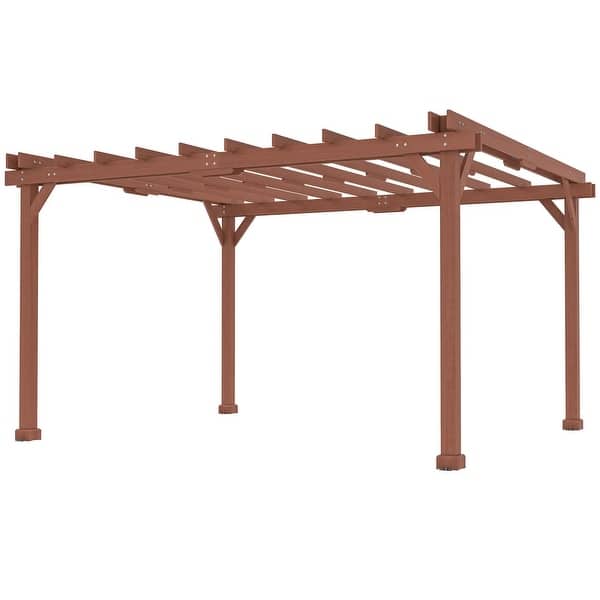 11'x12.5' Outdoor Wood Pergola with Grape Trellis for Patio, Backyard - On  Sale - Bed Bath & Beyond - 43191406