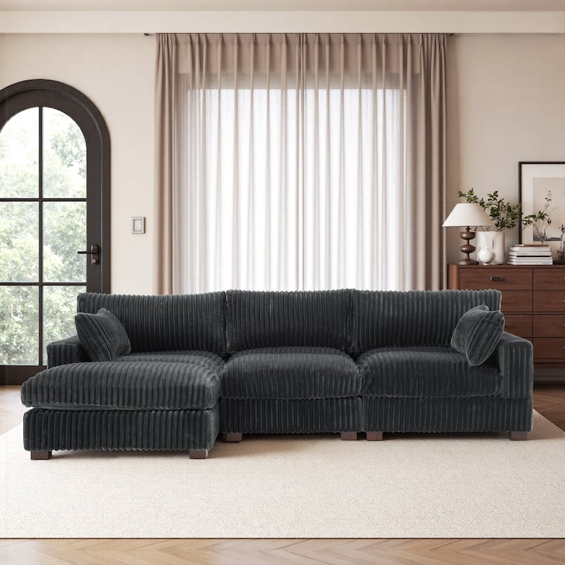 Oversized Plush Modular Sectional Sofa Set L Shaped Couch