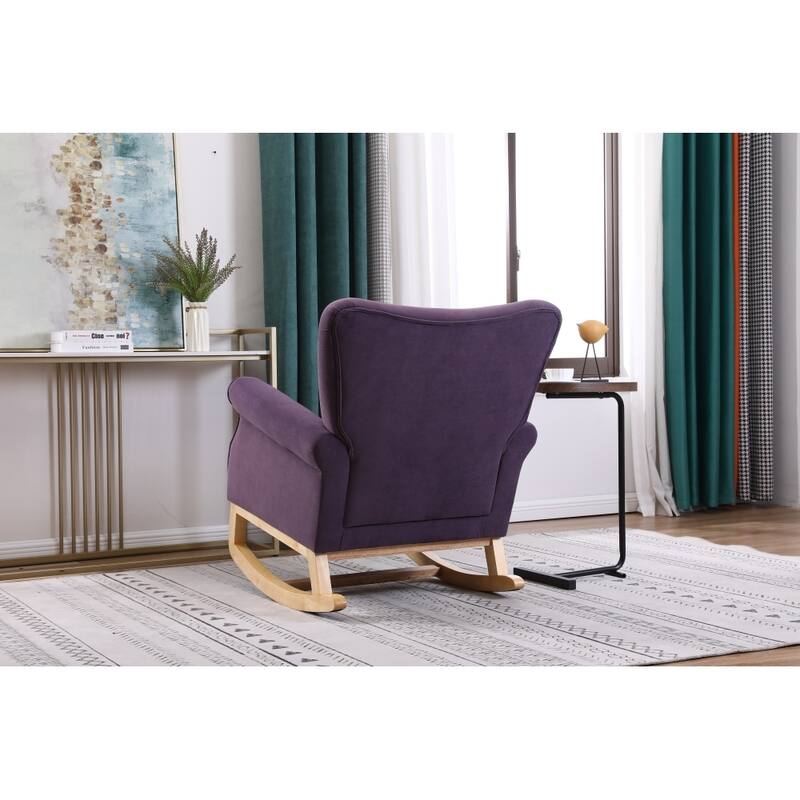 Modern Upholstered Rocking Chair for Playroom,Bedroom and Living Room