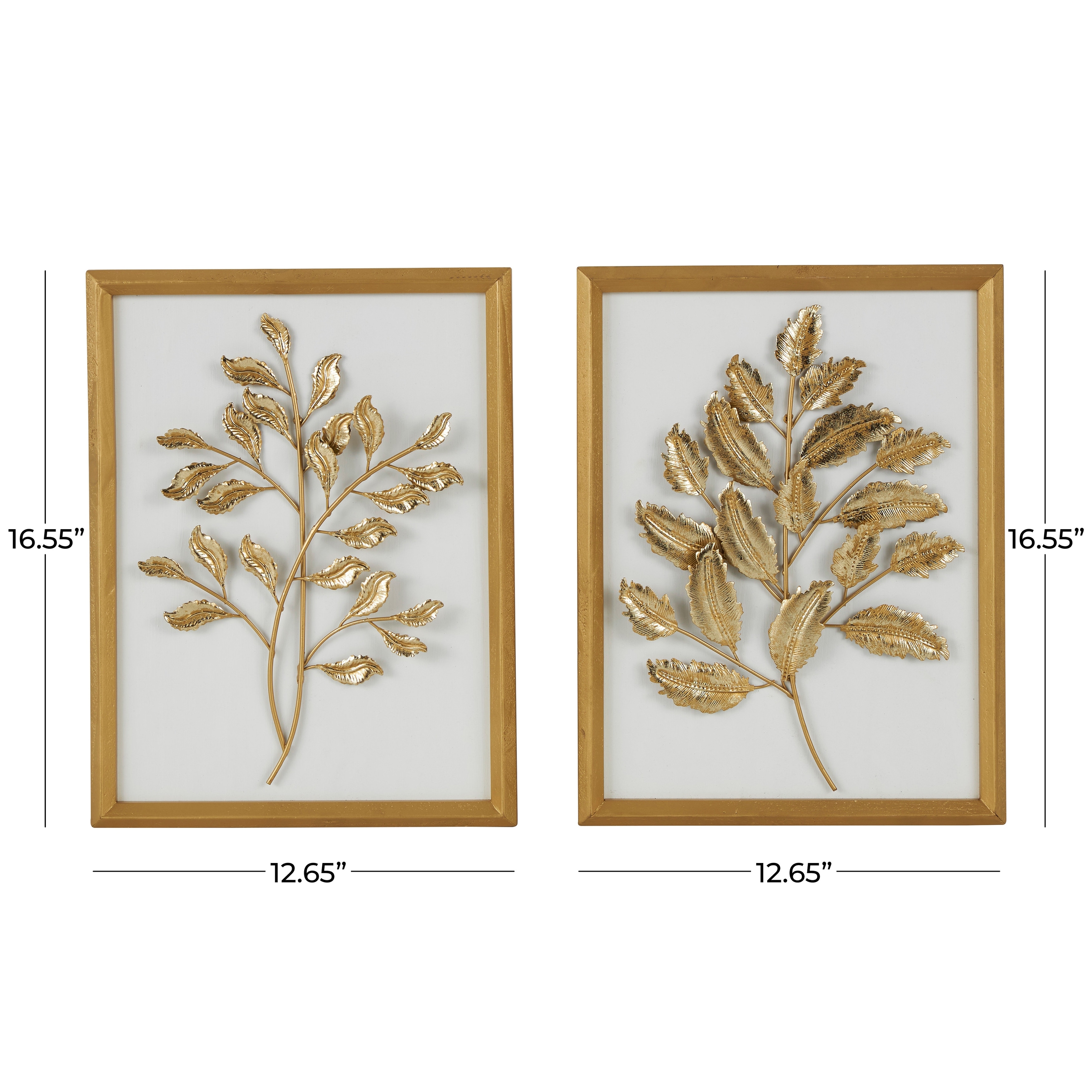 Gold Metal Large Metallic Leaf Wall Decor