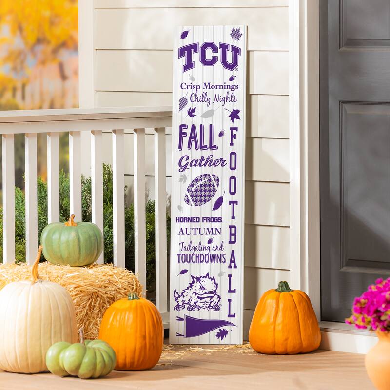 47" Double Sided Seasonal Porch Leaner, Texas Christian University - 47" x 11.25" - Fall