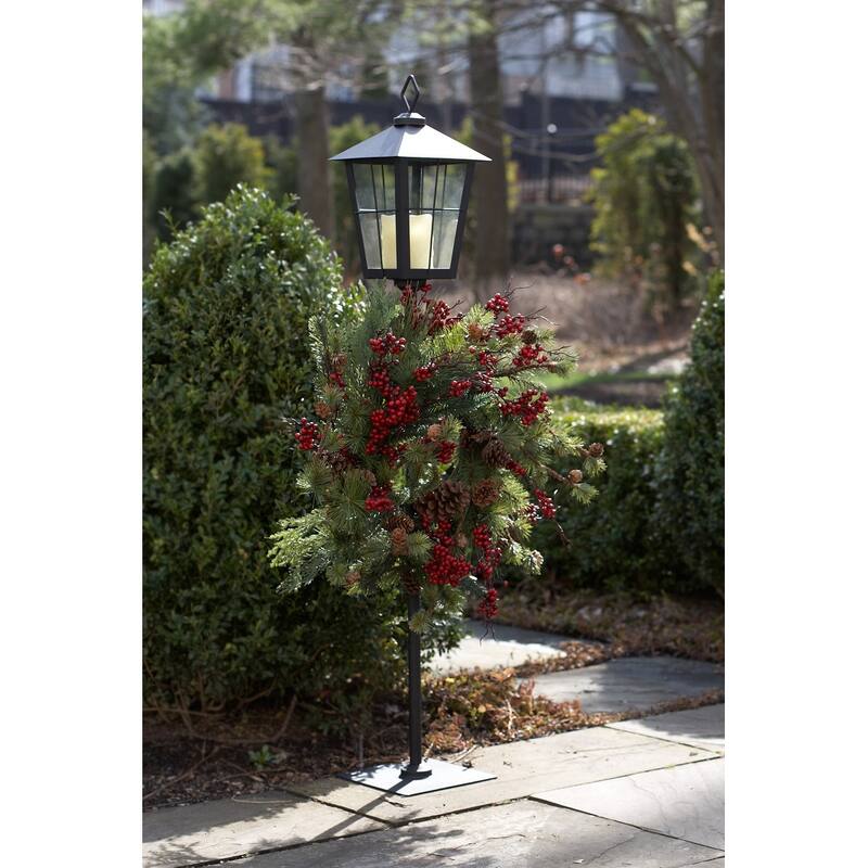 HomeRoots 43" Black Flameless Lantern Candle Holder - 12