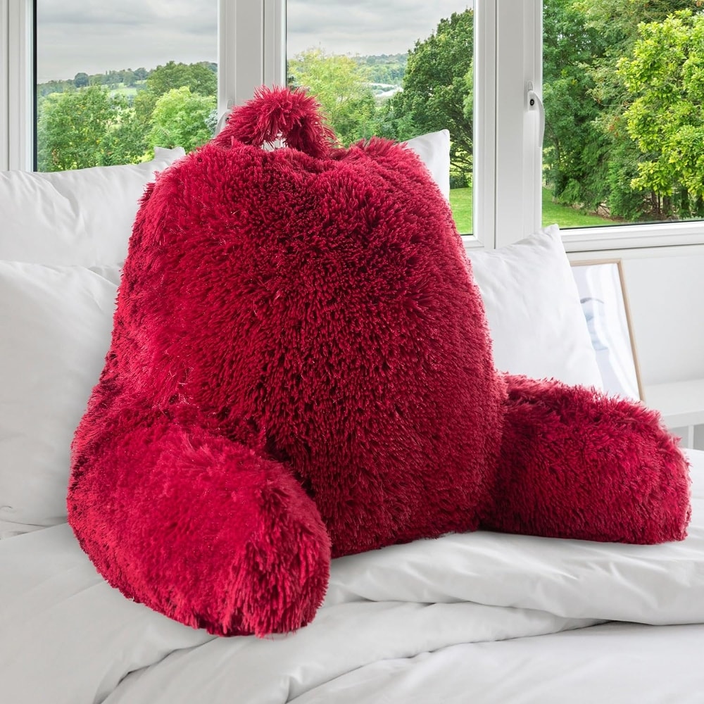 Fluffy red pillows top