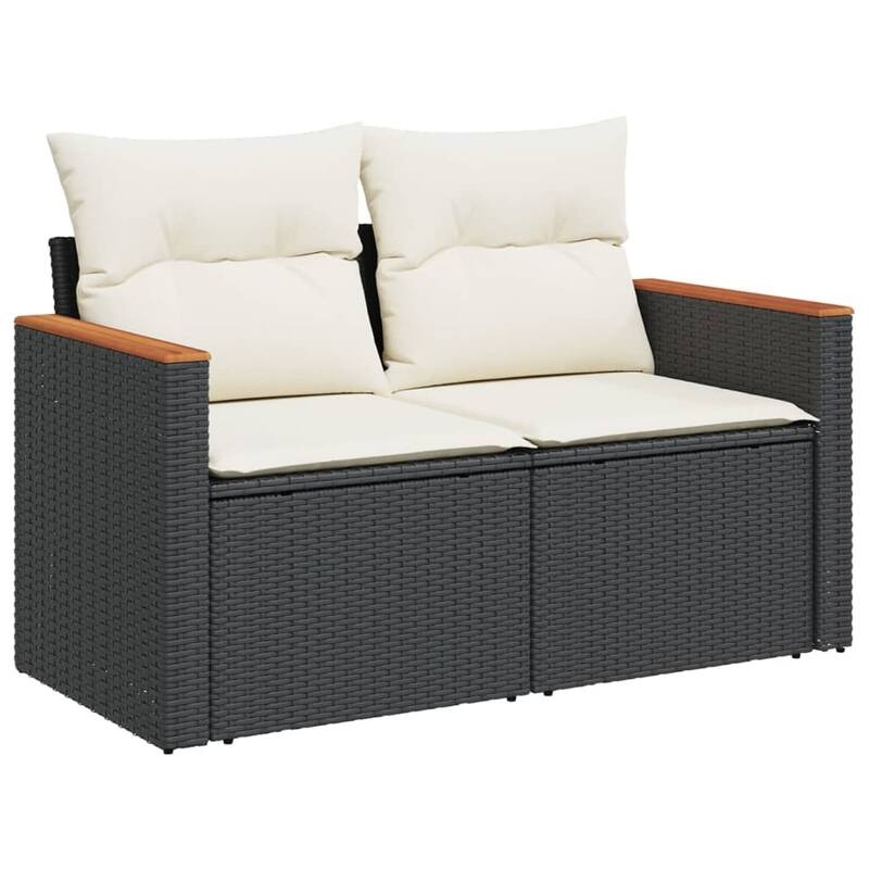 vidaXL Garden Sofa Set Black - 24.4 x 24.2 x 27.2