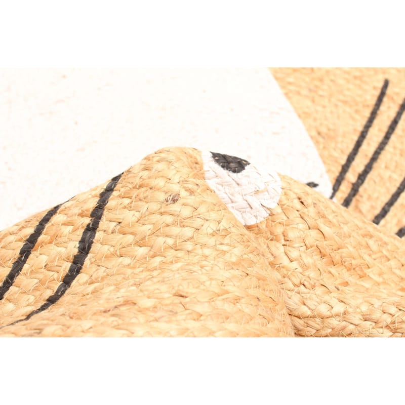 ECARPETGALLERY Braided Weave Palas Denizli Tan Jute Rug - 3'0 x 3'0