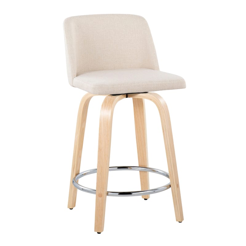 Carson Carrington Vallberga 24" Counter Stool with Natural Wood Base (Set of 2)