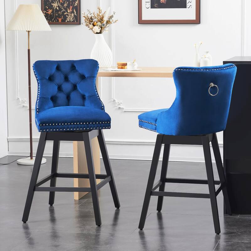26"/29" Velvet Swivel Counter and Bar Height Stools (Set of 1/2/3/4)
