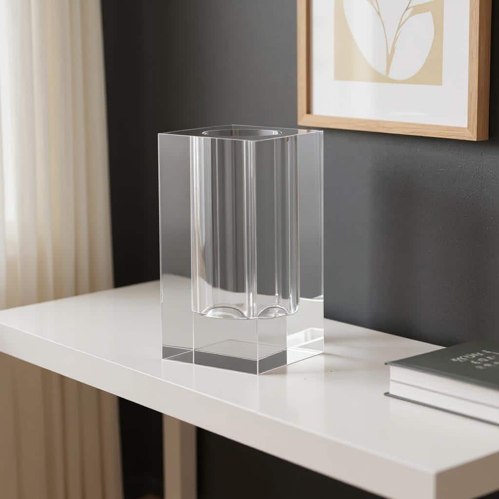 8" Clear Square Glass Table Vase - 3.90