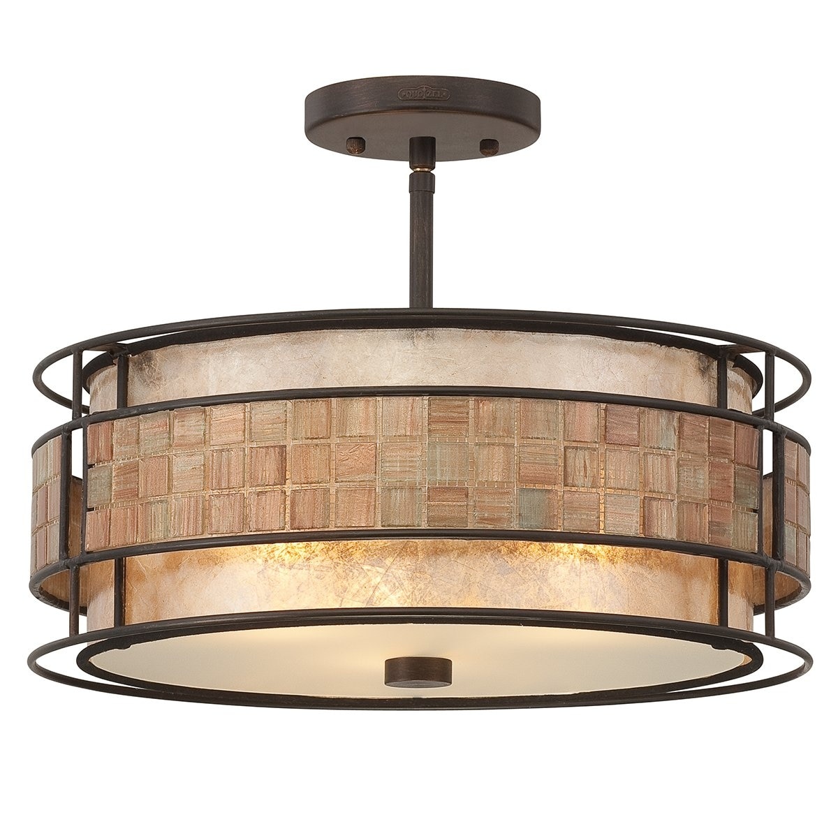 Luxury Art Deco Semi Flush Ceiling Light 12 H X 16 W With Moroccan Style Copper Revival Finish