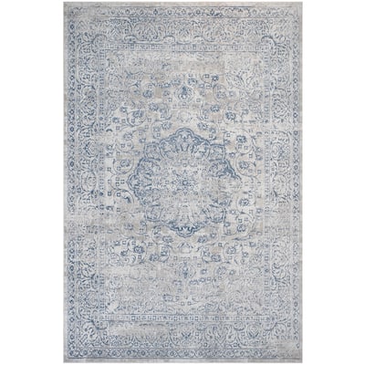 Vintage Blossom Cream Blue Rug