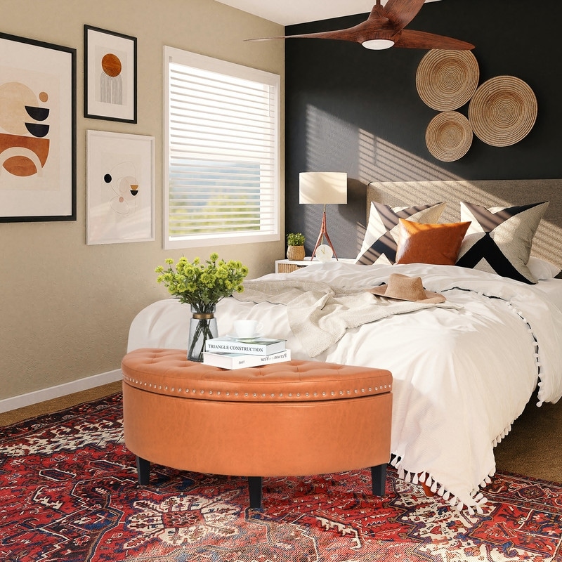 Half moon on sale storage ottoman