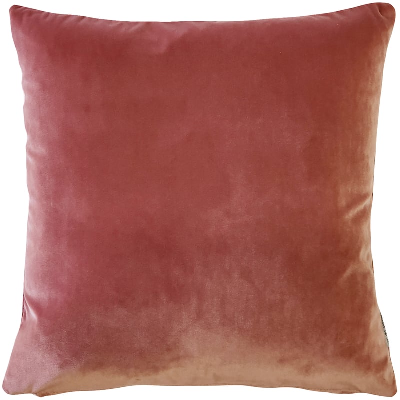 Pillow Decor Castello Soft Velvet Throw Pillows (3 Sizes, 18 Colors) - 20" x 20" - Feather Down - Rose Blush