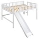 preview thumbnail 9 of 22, Full Low Loft Bed with Ladder & Slide, White