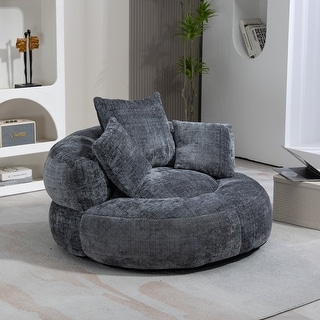 COOLMORE Lazy Sofa Durable Comfort Lounger High Back Bean Bag Chair Couch With Three Pillows for Adults and Kids, Indoor & Outdoor,  Single Gaming Sofa Chair For Bedroom,Office (Beige Chenille)