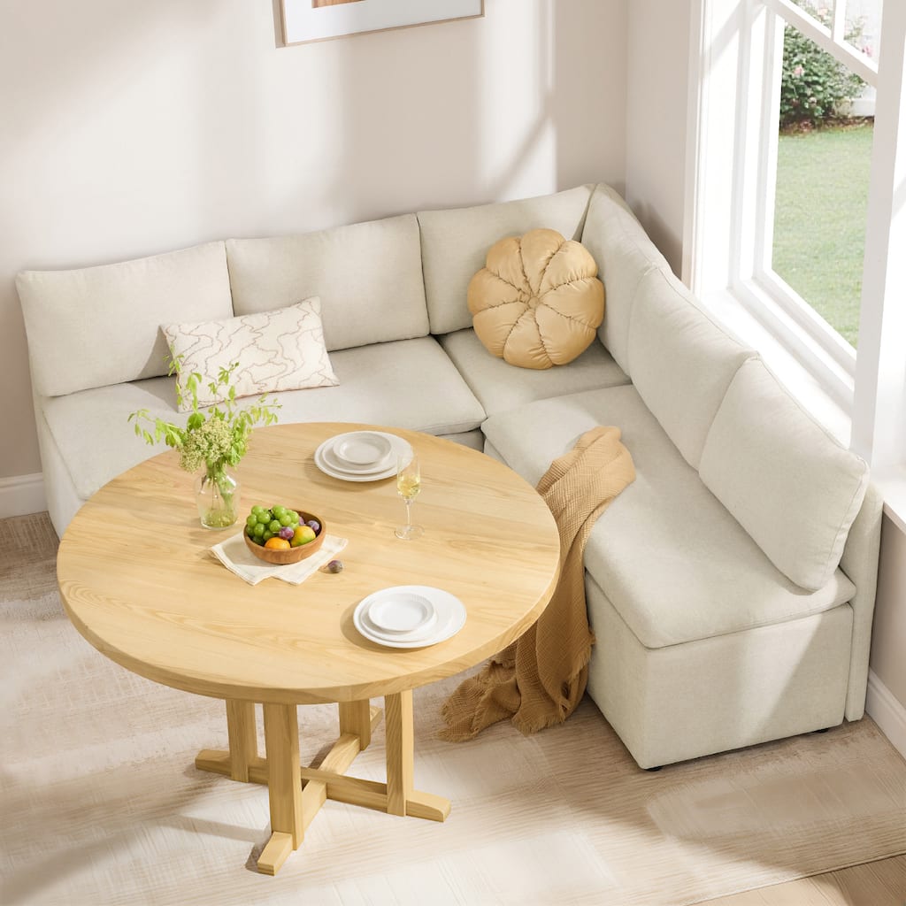 Spruce & Spring Modern 74" L-Shaped Dining Bench with Storage, Corner Breakfast Nook Banquette Bench