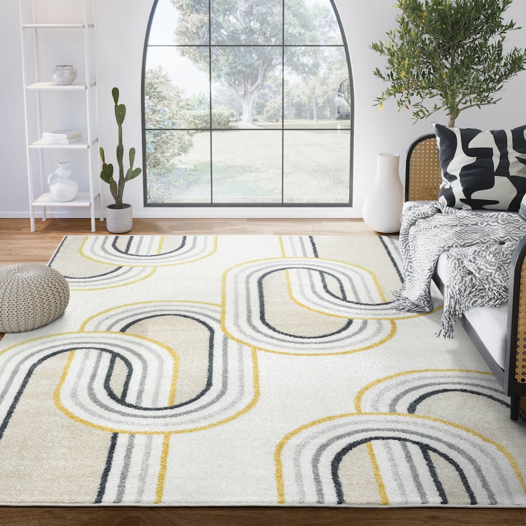 Abani Rugs Deco DEC190A Modern Links Area Rug