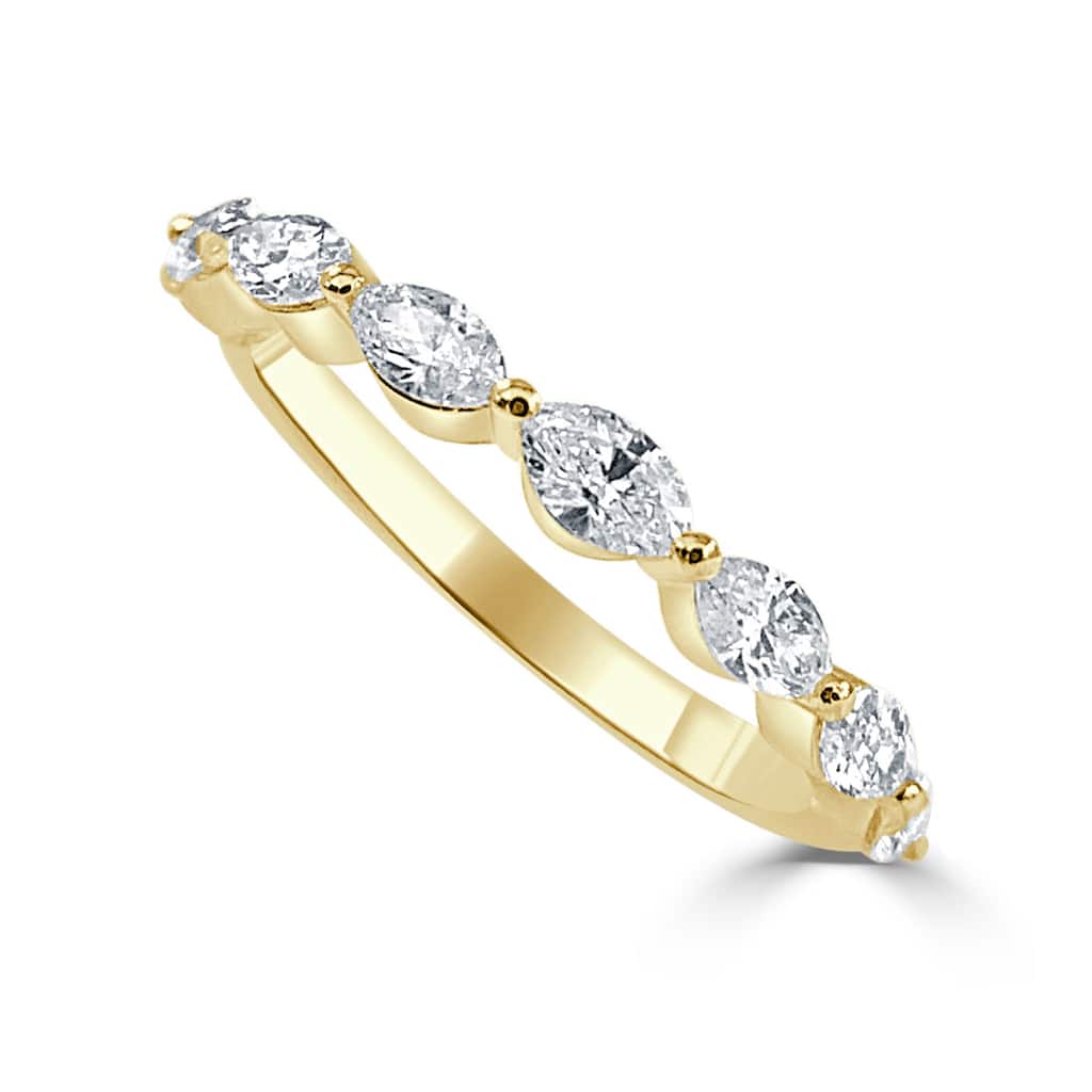 Joelle Collection Diamond Marquise Band Ring 14K Gold 3/4 CT TDW