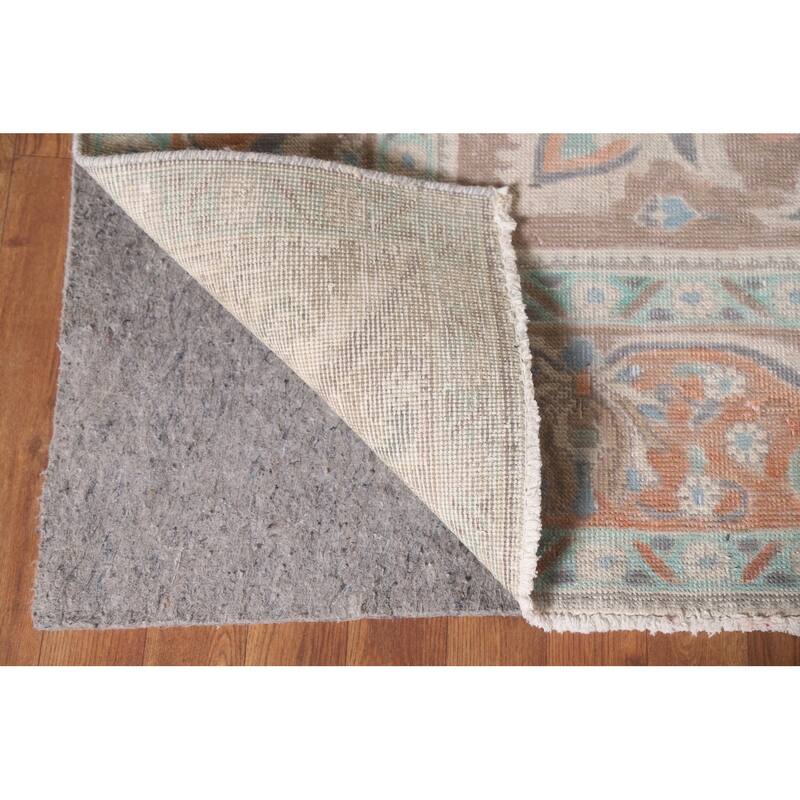 Hand Knotted Oriental 100% Wool Carpet Traditional Floral Beige & Ivories Tabriz Area Rug - 12' 11'' X 9' 9''