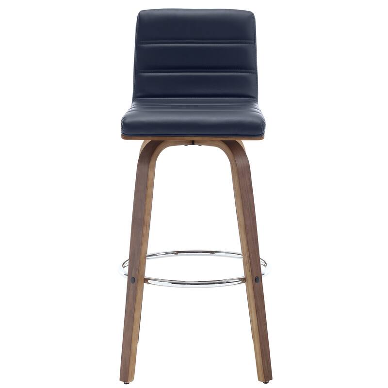 PU Leather Upholstered Swivel Barstools with Back, Set of 4