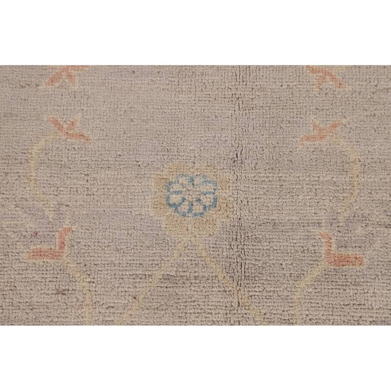 Earth Tone Transitional Oushak Area Rug Hand-Knotted Wool Carpet - 7'9" x 9'8"