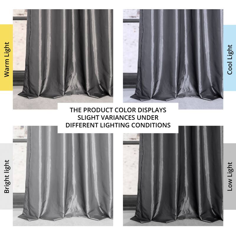 Exclusive Fabrics Blackout Faux Silk Taffeta 120-inch Curtain (1 Panel)