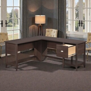 L Shaped Office Desk with File Drawer and Shelf, Corner Computer Desk ...
