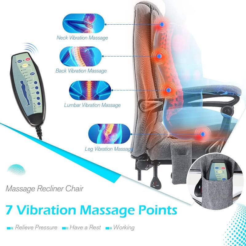 AECOJOY Heated Executive Office Chair w/ Massage &Adjustable Height