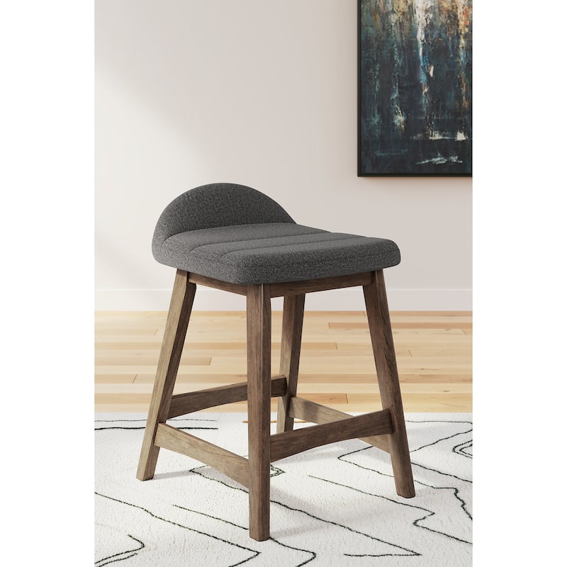 Signature Design by Ashley Lyncott Upholstered Counter Height Bar Stool (Set of 2) - 19"W x 20"D x 29"H