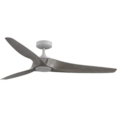 Manvel Collection 60 in. Three-Blade Cottage White Urban Industrial Ceiling Fan - 60 in x 60 in x 11.25 in