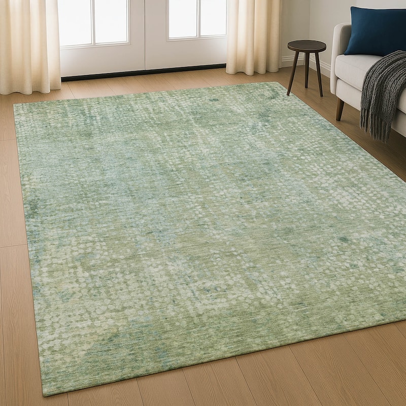 Premium Washable Super Soft Casual Imprints Mayfield Rug - Green - 10' x 14'
