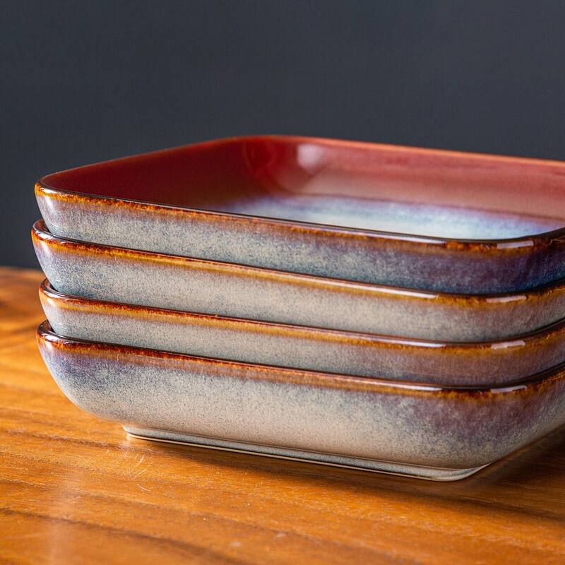 vancasso Stern Reactive Glaze Stoneware Dinnerware Set, Service for 4