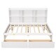 preview thumbnail 8 of 11, Full Bed with Side Bookcase, Drawers,White