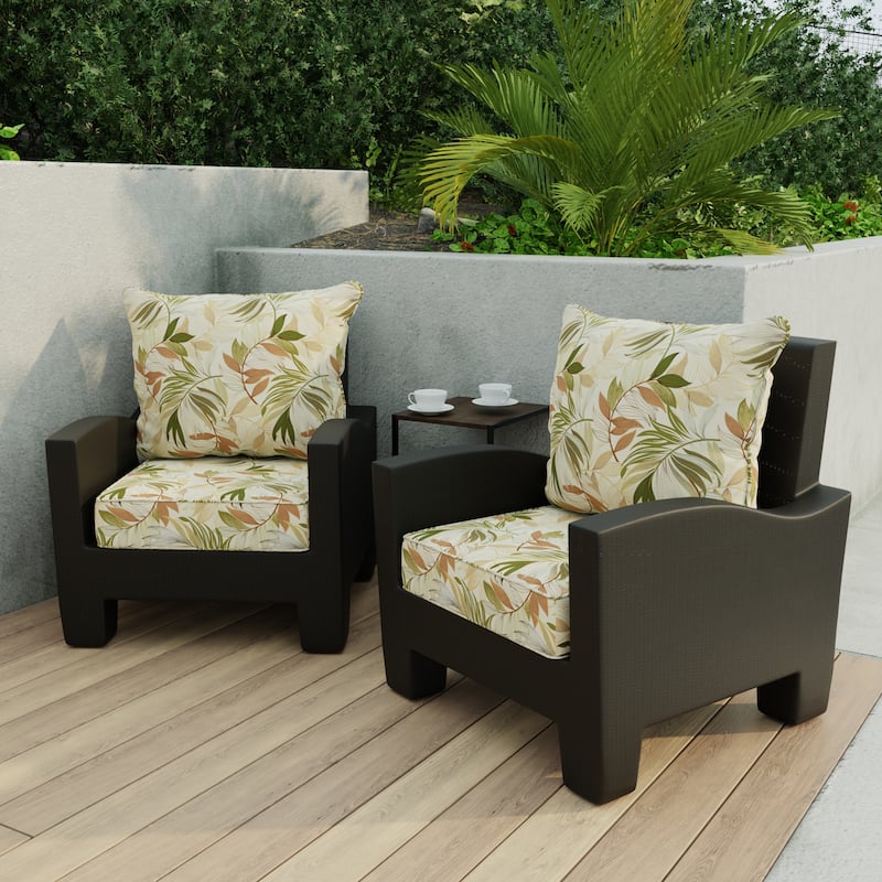 24" x 47" Outdoor Deep Seat Cushion Set with Welt - 46.5'' L x 24'' W x 6'' H - Oasis Nutmeg